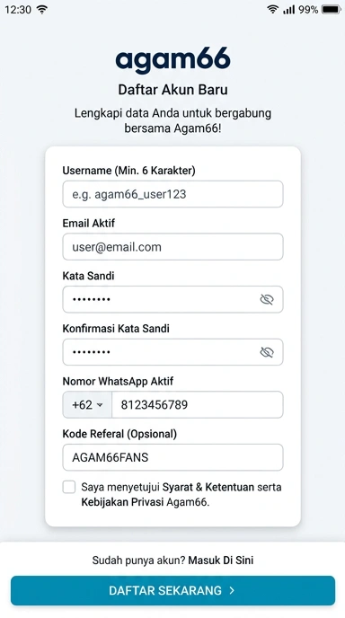 Panduan Lengkap Registrasi Akun Agam66