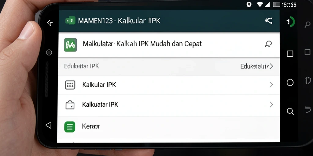Tampilan antarmuka MAMEN123 yang intuitif untuk Kalkulator IPK.