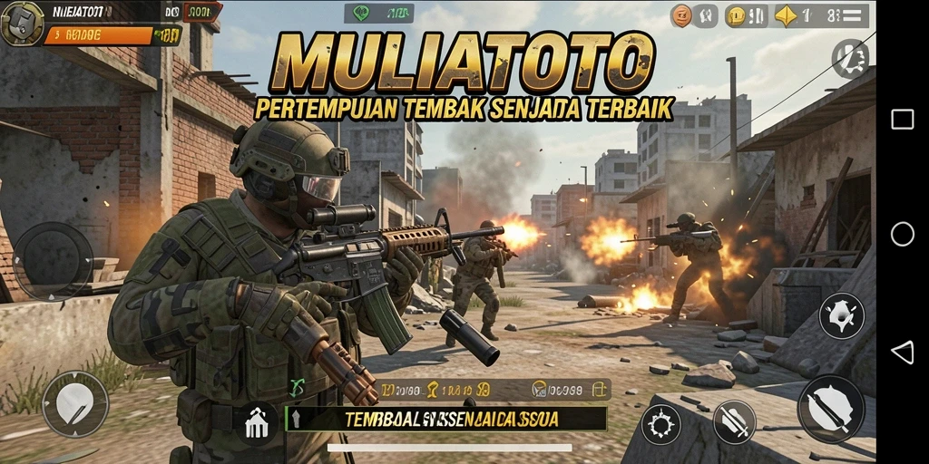 Antarmuka dinamis dan menarik dalam game Tembak Senjata.