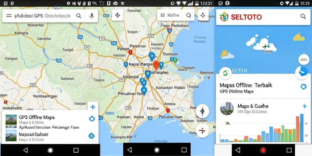 Tampilan antarmuka pengguna SELTOTO dengan fitur GPS Offline Maps.