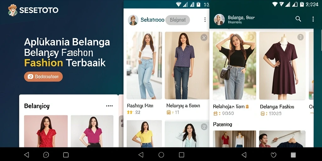 Antarmuka SESETOTO menampilkan berbagai produk fashion terbaru.