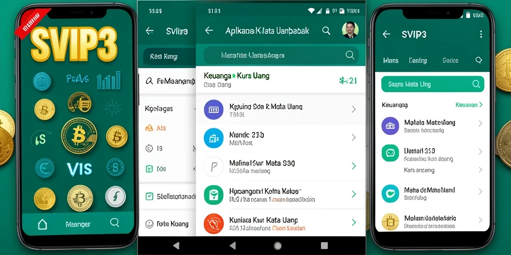 Antarmuka utama SVIP3 menampilkan informasi kurs mata uang terkini.