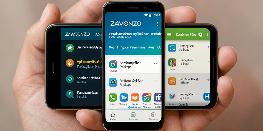 Tampilan antarmuka ZAVONZO dengan fitur Sembunyikan Aplikasi yang mudah digunakan.